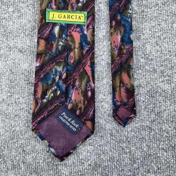 J GARCIA PINE AND ROCK COLLECTION Pink Blue Green SILK NECKTIE TIE - Picture 3 of 5
